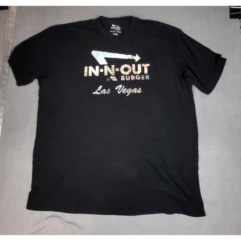 In-N-Out Burger Las Vegas Sunset Graphic T-Shirt Men's XXL Black 100% Cotton